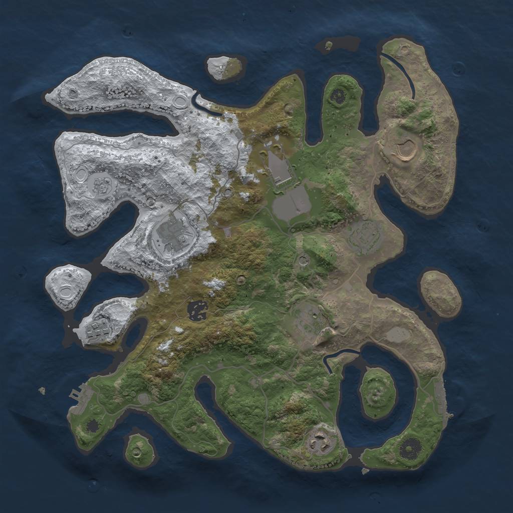 Rust Map: Procedural Map, Size: 3550, Seed: 127197, 17 Monuments