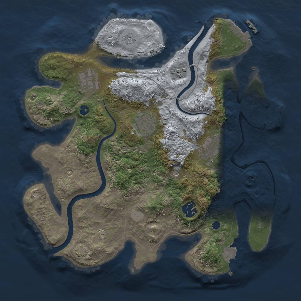 Rust Map: Procedural Map, Size: 3000, Seed: 2086912800, 11 Monuments