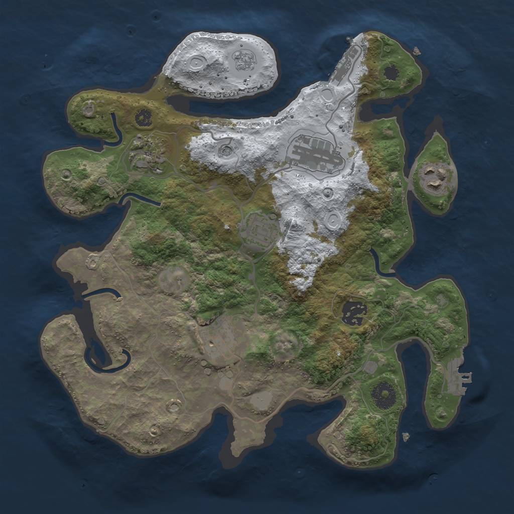 Rust Map: Procedural Map, Size: 3000, Seed: 2086912800, 15 Monuments