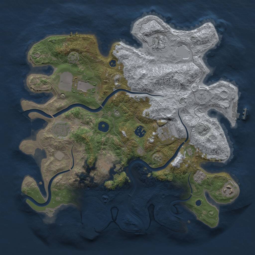Rust Map: Procedural Map, Size: 3550, Seed: 982957, 14 Monuments