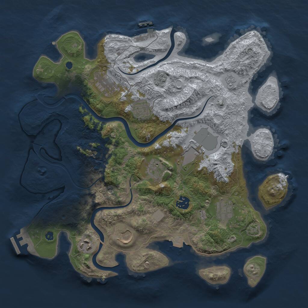 Rust Map: Procedural Map, Size: 3500, Seed: 325759146, 15 Monuments