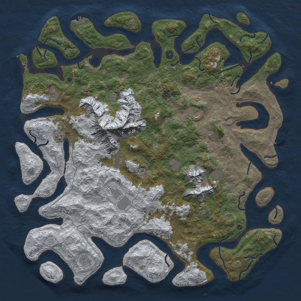 Rust Map: Procedural Map, Size: 5888, Seed: 6666, 20 Monuments