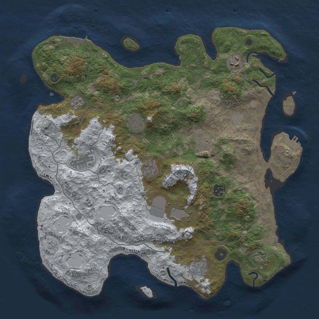Rust Map: Procedural Map, Size: 4000, Seed: 1098307510, 19 Monuments
