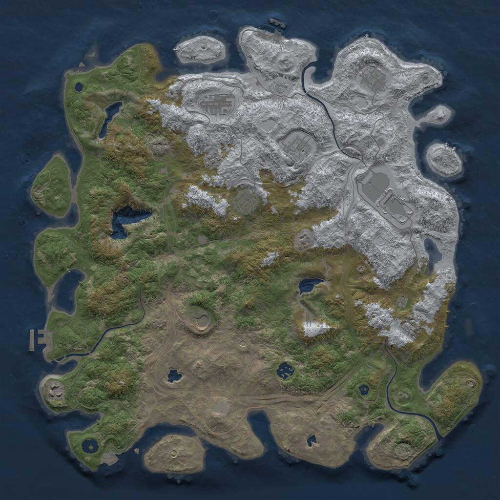 Rust Map: Procedural Map, Size: 4700, Seed: 675, 16 Monuments