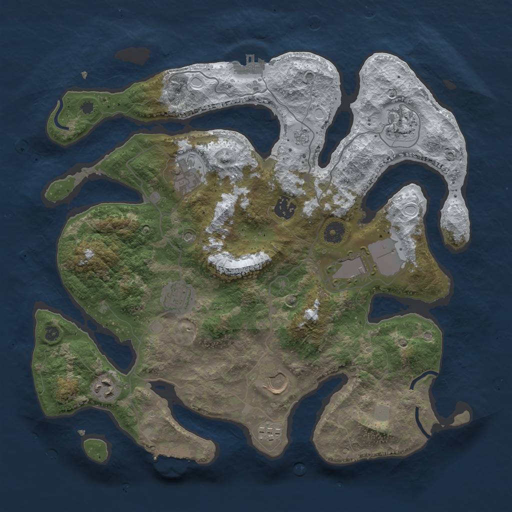 Rust Map: Procedural Map, Size: 3613, Seed: 341692592, 17 Monuments