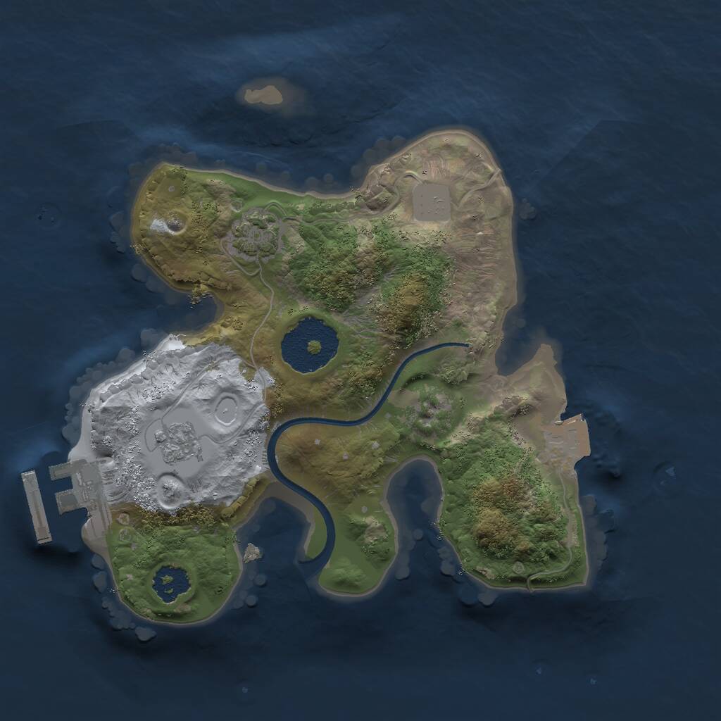 Rust Map: Procedural Map, Size: 2000, Seed: 483836483, 4 Monuments