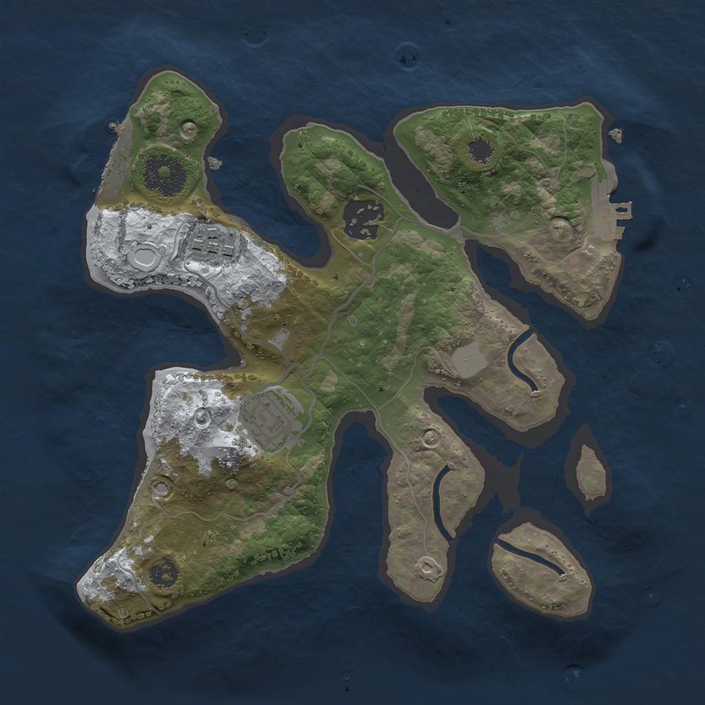 Rust Map: Procedural Map, Size: 2500, Seed: 174892940, 10 Monuments