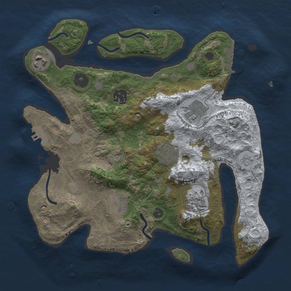 Rust Map: Procedural Map, Size: 3000, Seed: 621005360, 15 Monuments