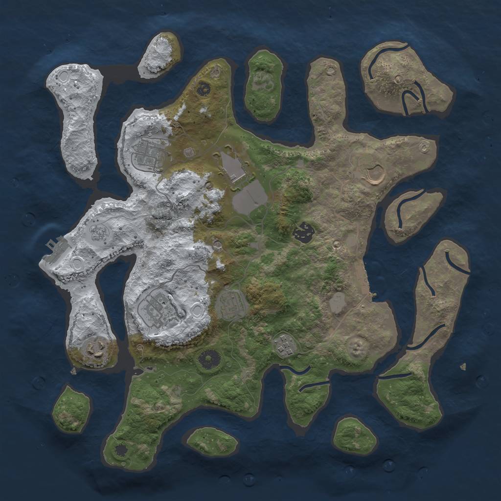 Rust Map: Procedural Map, Size: 3700, Seed: 352211, 17 Monuments