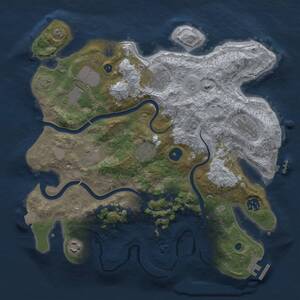 Thumbnail Rust Map: Procedural Map, Size: 3500, Seed: 1114257, 14 Monuments