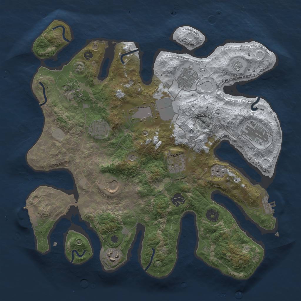 Rust Map: Procedural Map, Size: 3500, Seed: 1114257, 19 Monuments