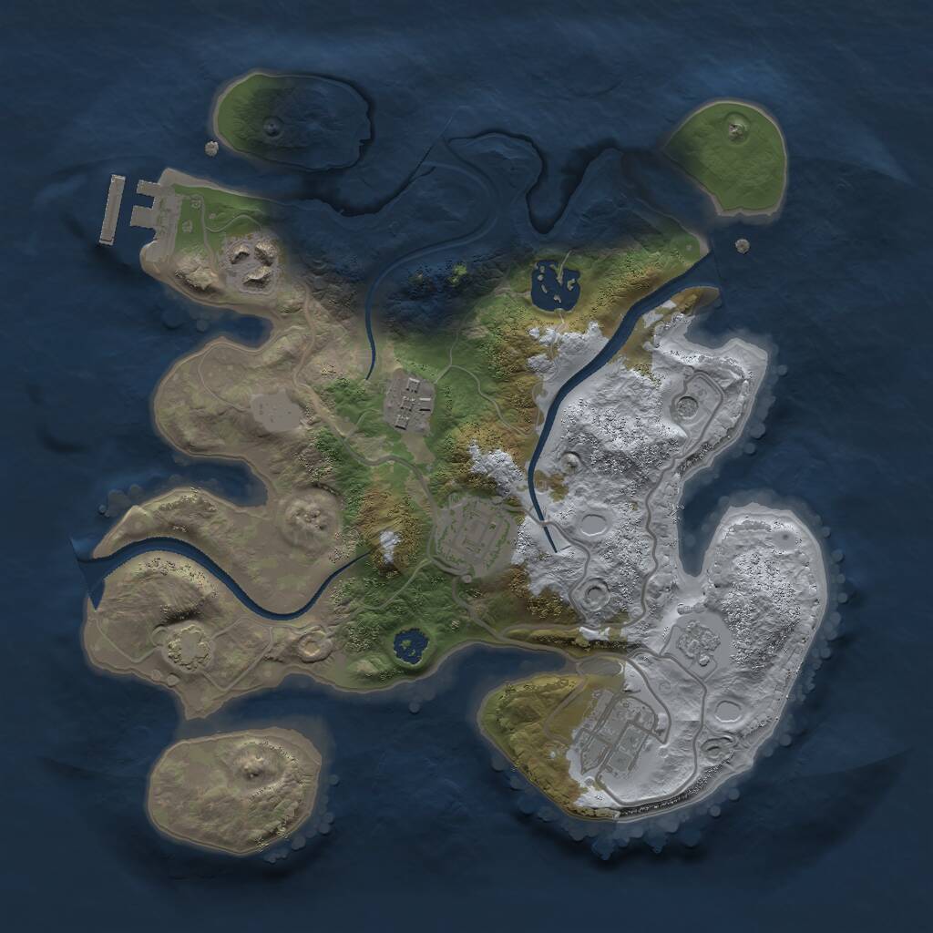 Rust Map: Procedural Map, Size: 2700, Seed: 1279281350, 10 Monuments