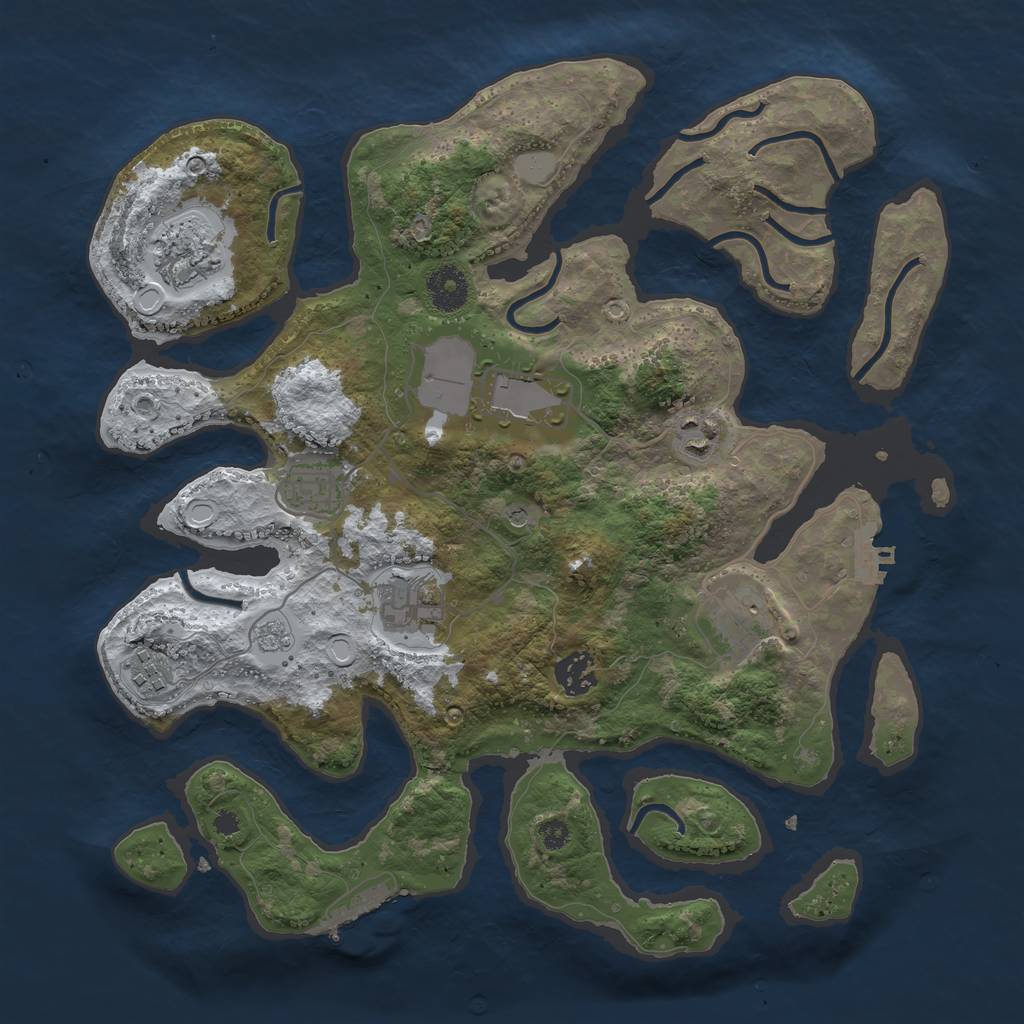 Rust Map: Procedural Map, Size: 3550, Seed: 502170, 17 Monuments