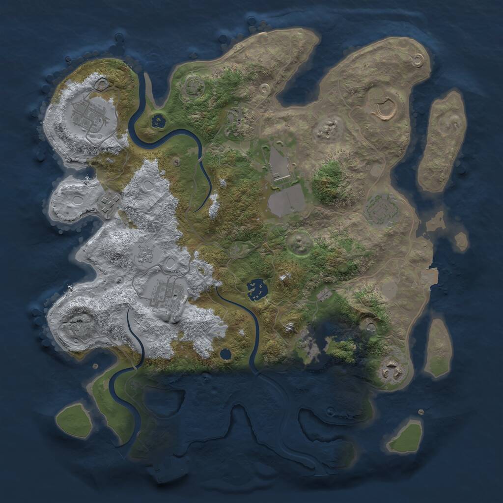 Rust Map: Procedural Map, Size: 3550, Seed: 502170, 15 Monuments
