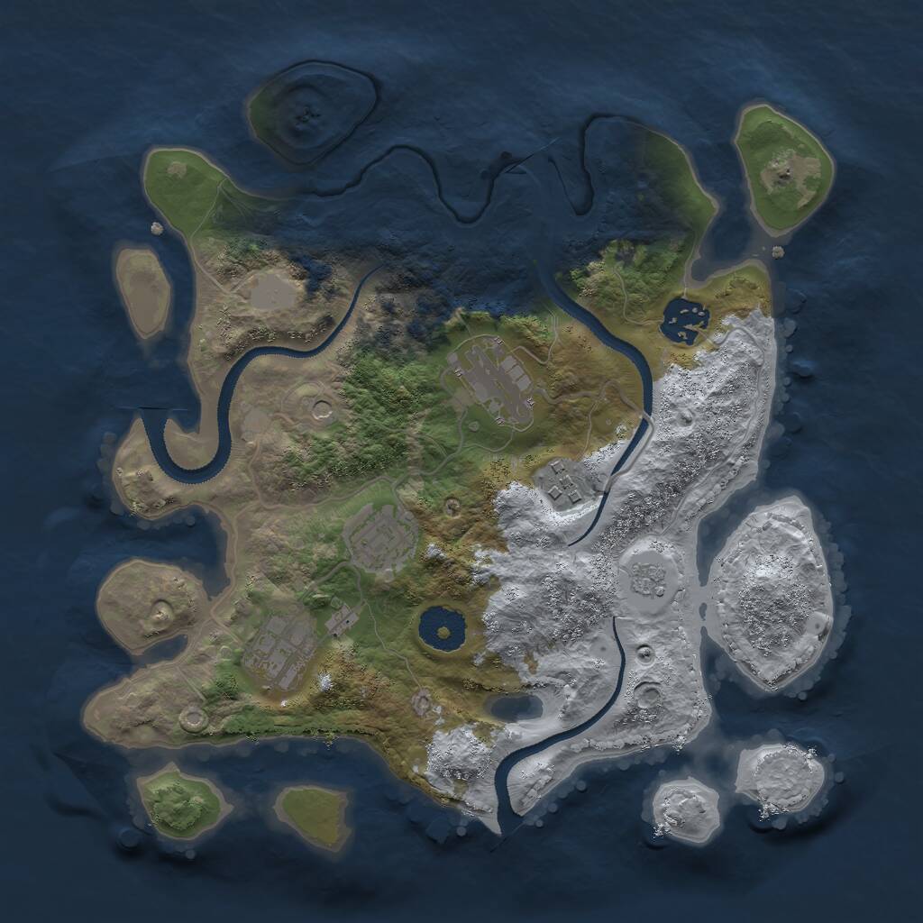 Rust Map: Procedural Map, Size: 3000, Seed: 811923720, 8 Monuments