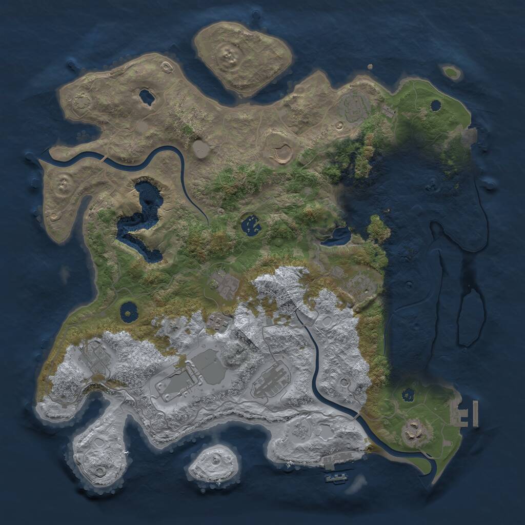 Rust Map: Procedural Map, Size: 4000, Seed: 9823568, 16 Monuments