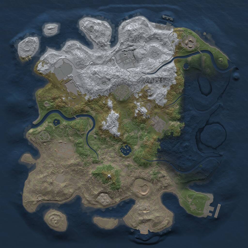 Rust Map: Procedural Map, Size: 3550, Seed: 492228, 15 Monuments