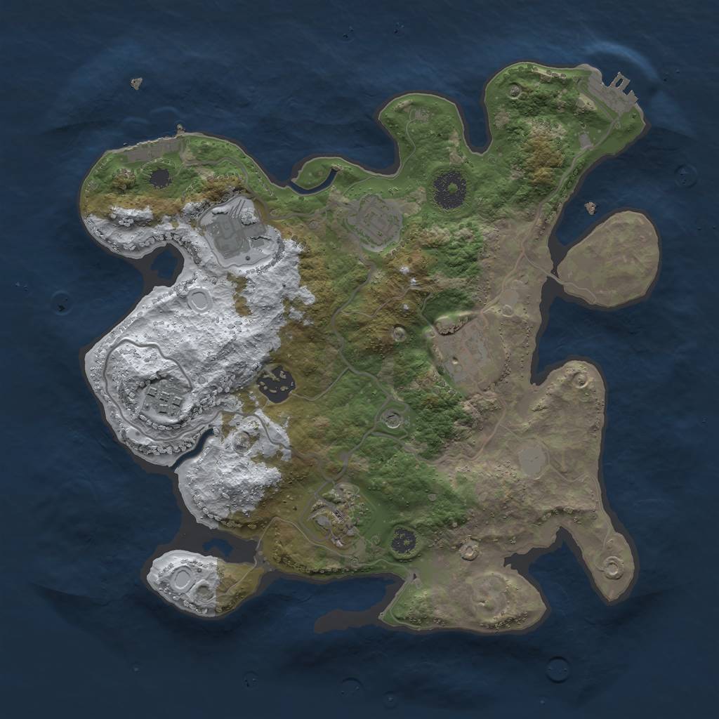 Rust Map: Procedural Map, Size: 3000, Seed: 1641268050, 14 Monuments