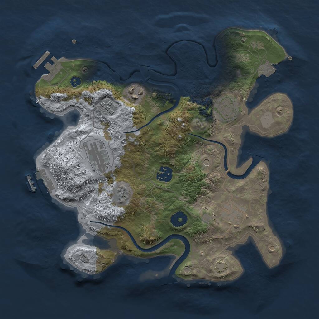 Rust Map: Procedural Map, Size: 3000, Seed: 1641268050, 11 Monuments