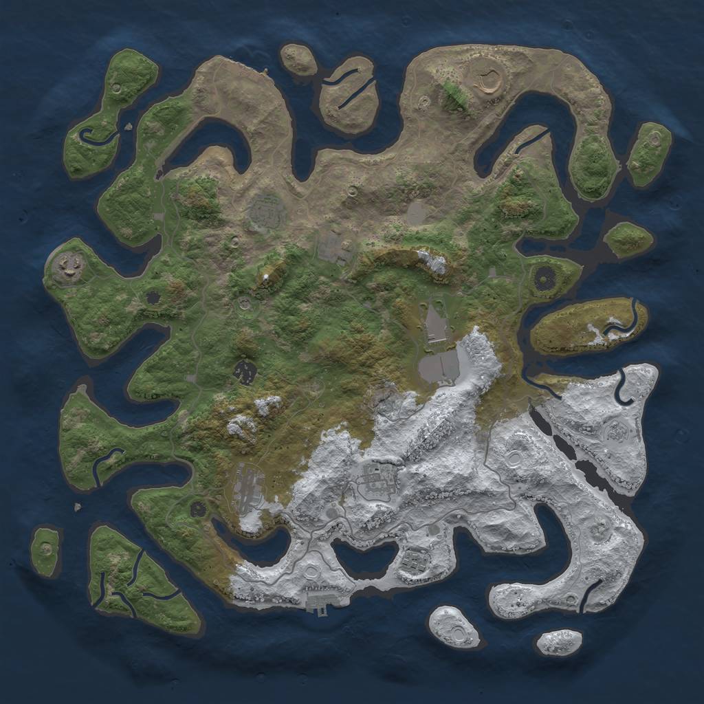 Rust Map: Procedural Map, Size: 4500, Seed: 1567566, 18 Monuments