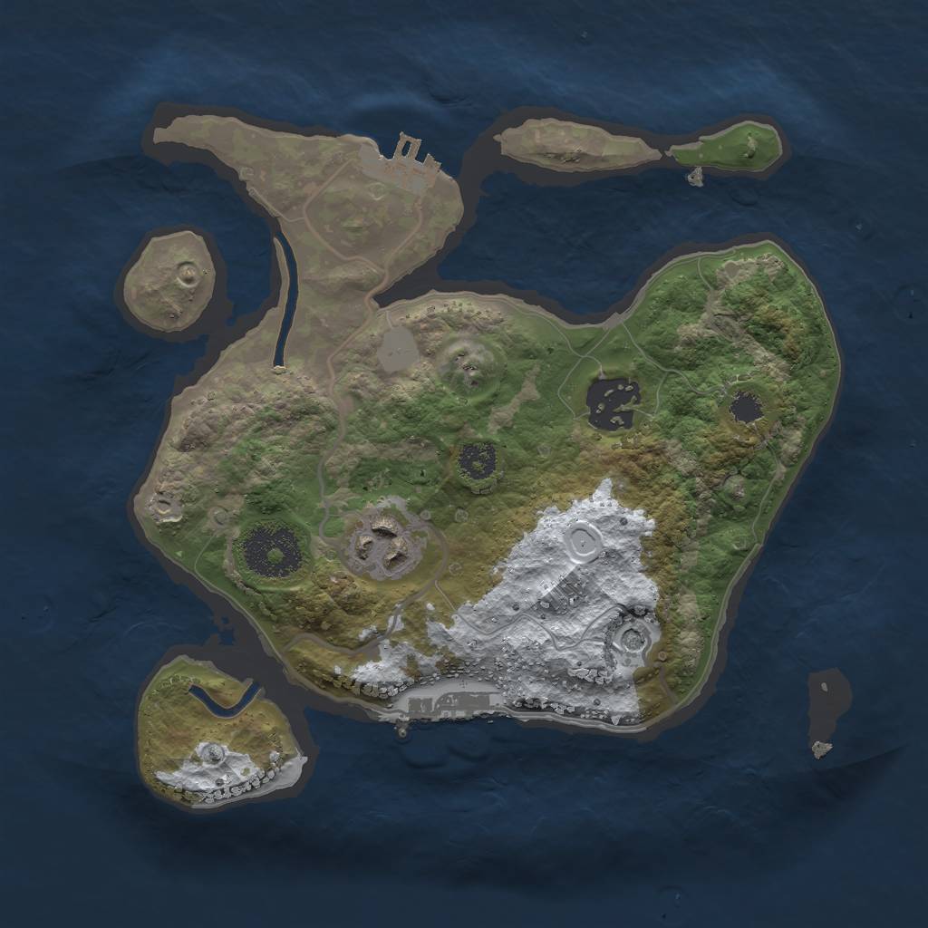 Rust Map: Procedural Map, Size: 2500, Seed: 408676721, 10 Monuments