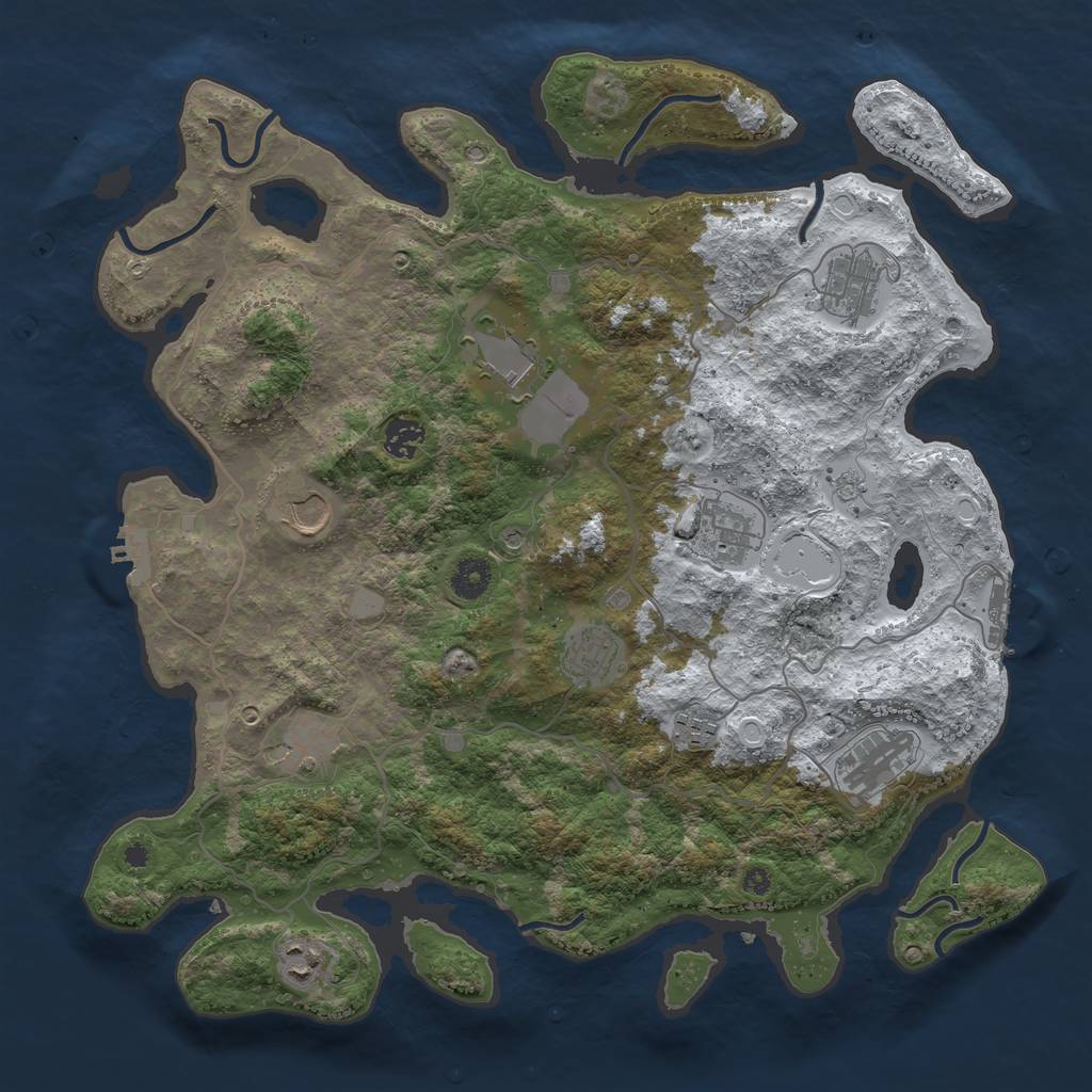 Rust Map: Procedural Map, Size: 4000, Seed: 8082878, 19 Monuments