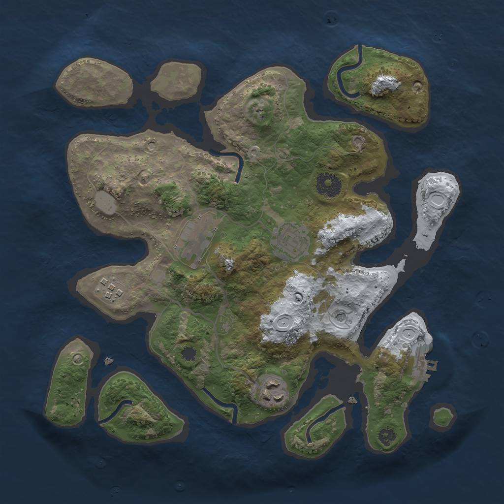 Rust Map: Procedural Map, Size: 3000, Seed: 1654225186, 11 Monuments