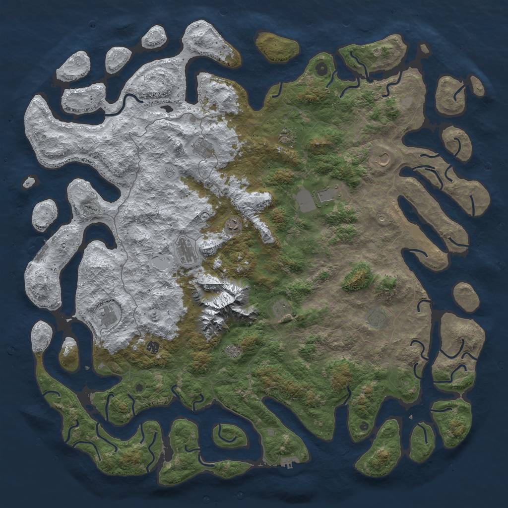 Rust Map: Procedural Map, Size: 6000, Seed: 411453485, 20 Monuments