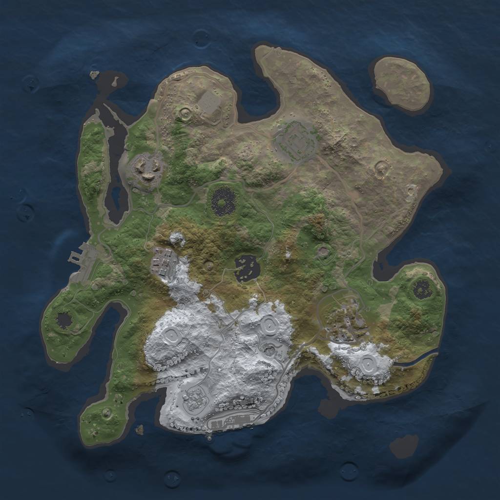 Rust Map: Procedural Map, Size: 2750, Seed: 793327693, 14 Monuments