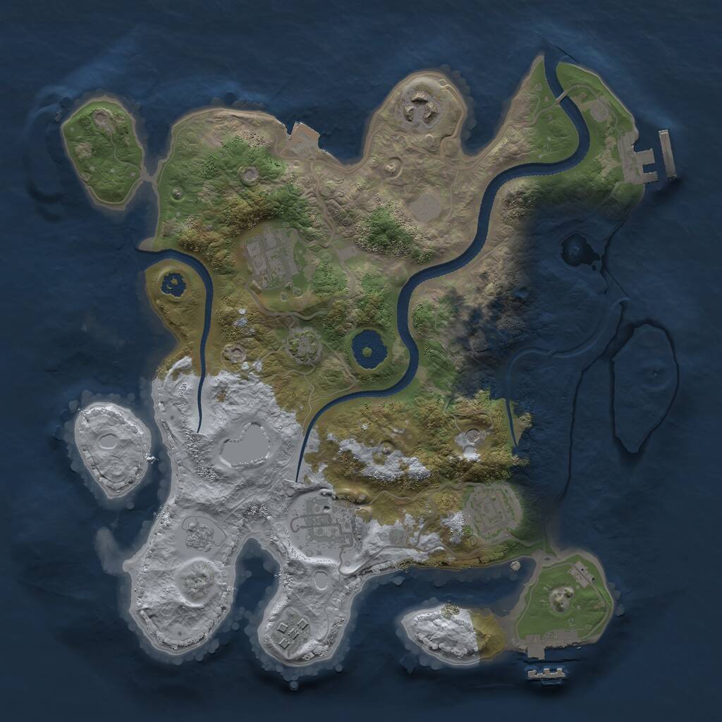 Rust Map: Procedural Map, Size: 3000, Seed: 450371757, 11 Monuments