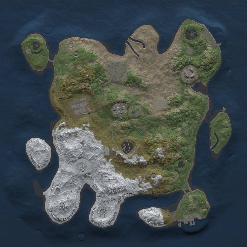 Rust Map: Procedural Map, Size: 3000, Seed: 450371757, 14 Monuments