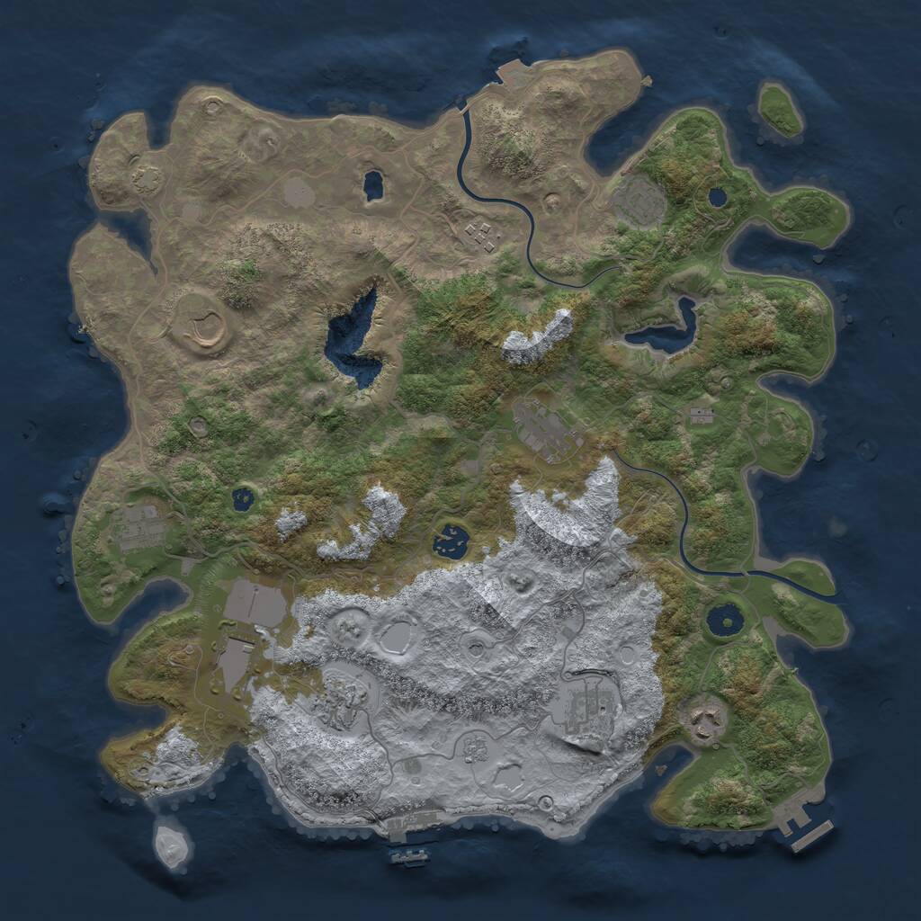 Rust Map: Procedural Map, Size: 4000, Seed: 1680793591, 16 Monuments