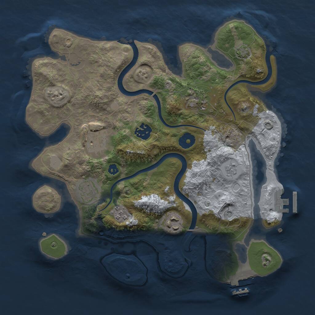 Rust Map: Procedural Map, Size: 3000, Seed: 806750441, 12 Monuments