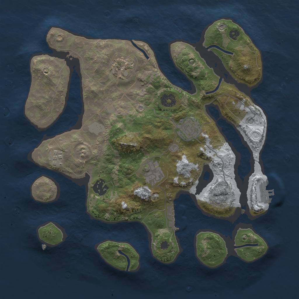 Rust Map: Procedural Map, Size: 3000, Seed: 806750441, 13 Monuments