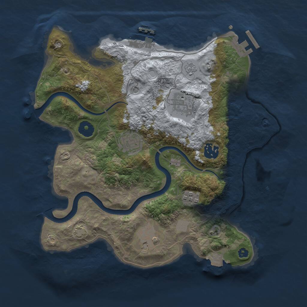 Rust Map: Procedural Map, Size: 3000, Seed: 45837024, 11 Monuments