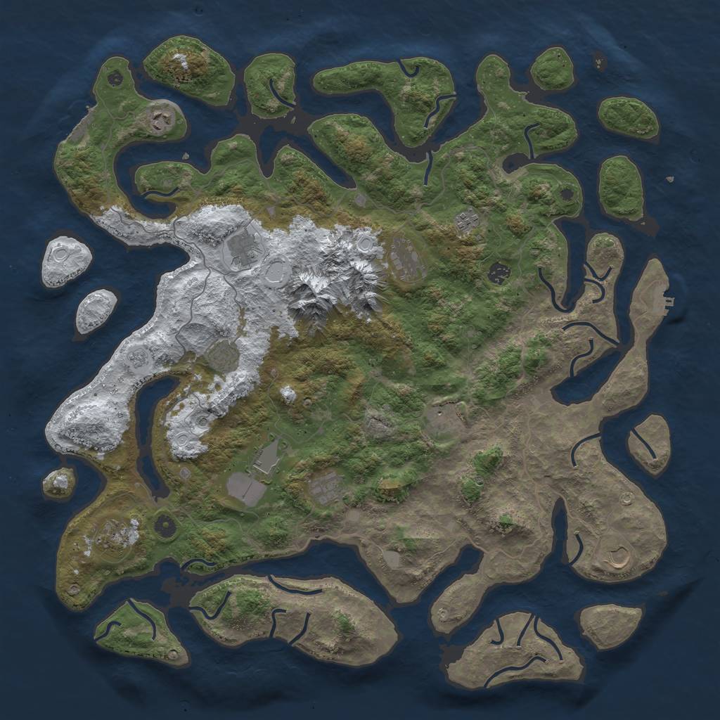 Rust Map: Procedural Map, Size: 5000, Seed: 56565656, 20 Monuments