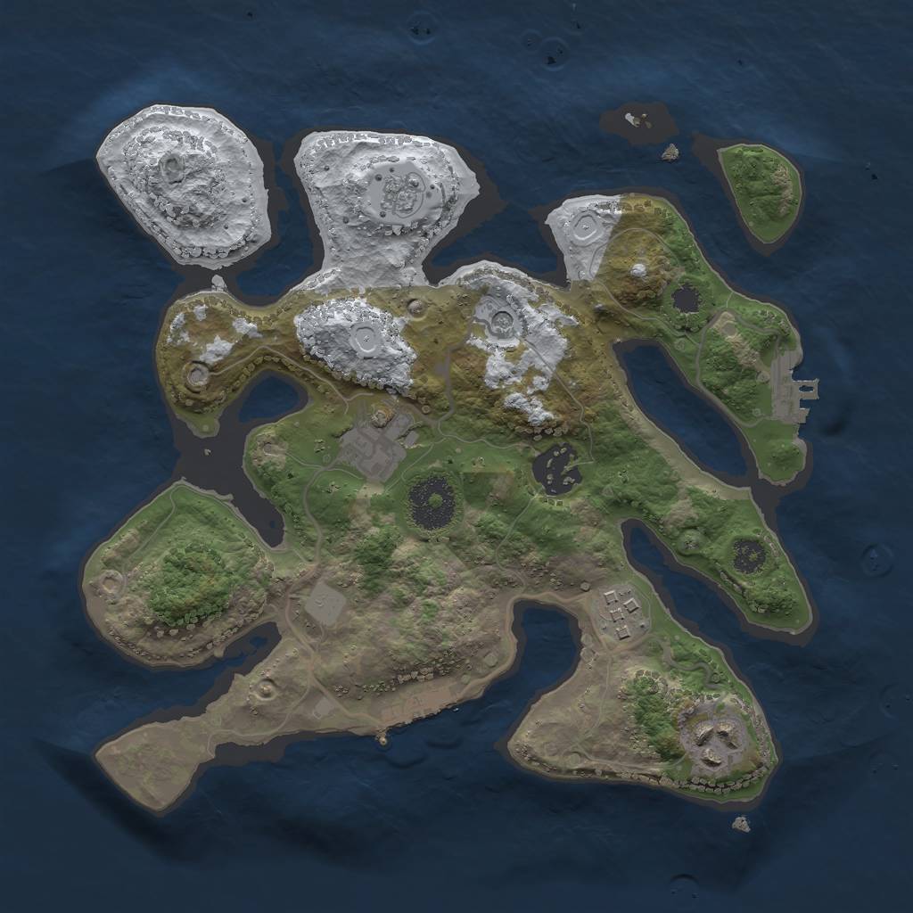 Rust Map: Procedural Map, Size: 2750, Seed: 406483671, 13 Monuments