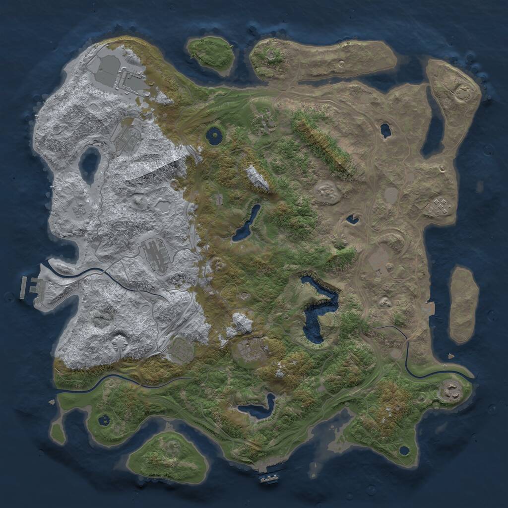 Rust Map: Procedural Map, Size: 4500, Seed: 135794, 15 Monuments