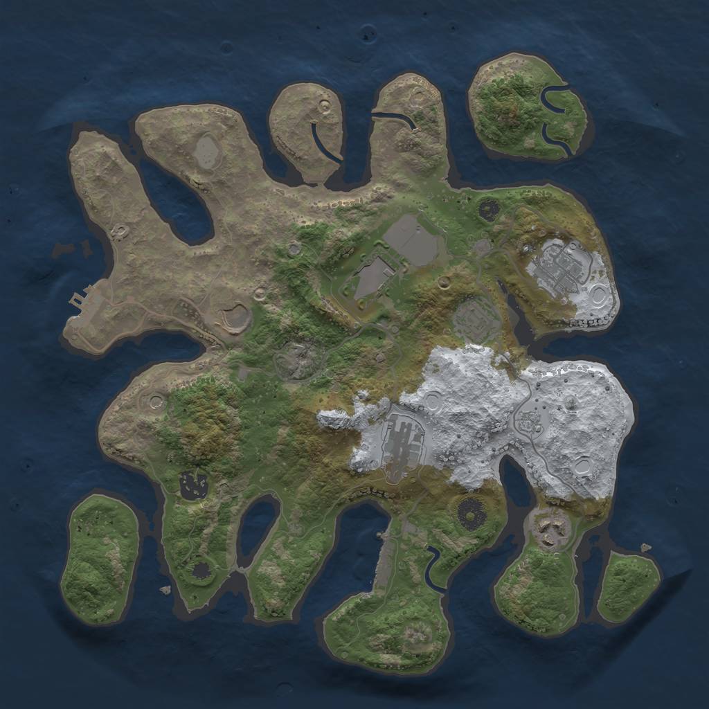 Rust Map: Procedural Map, Size: 3500, Seed: 66781185, 16 Monuments