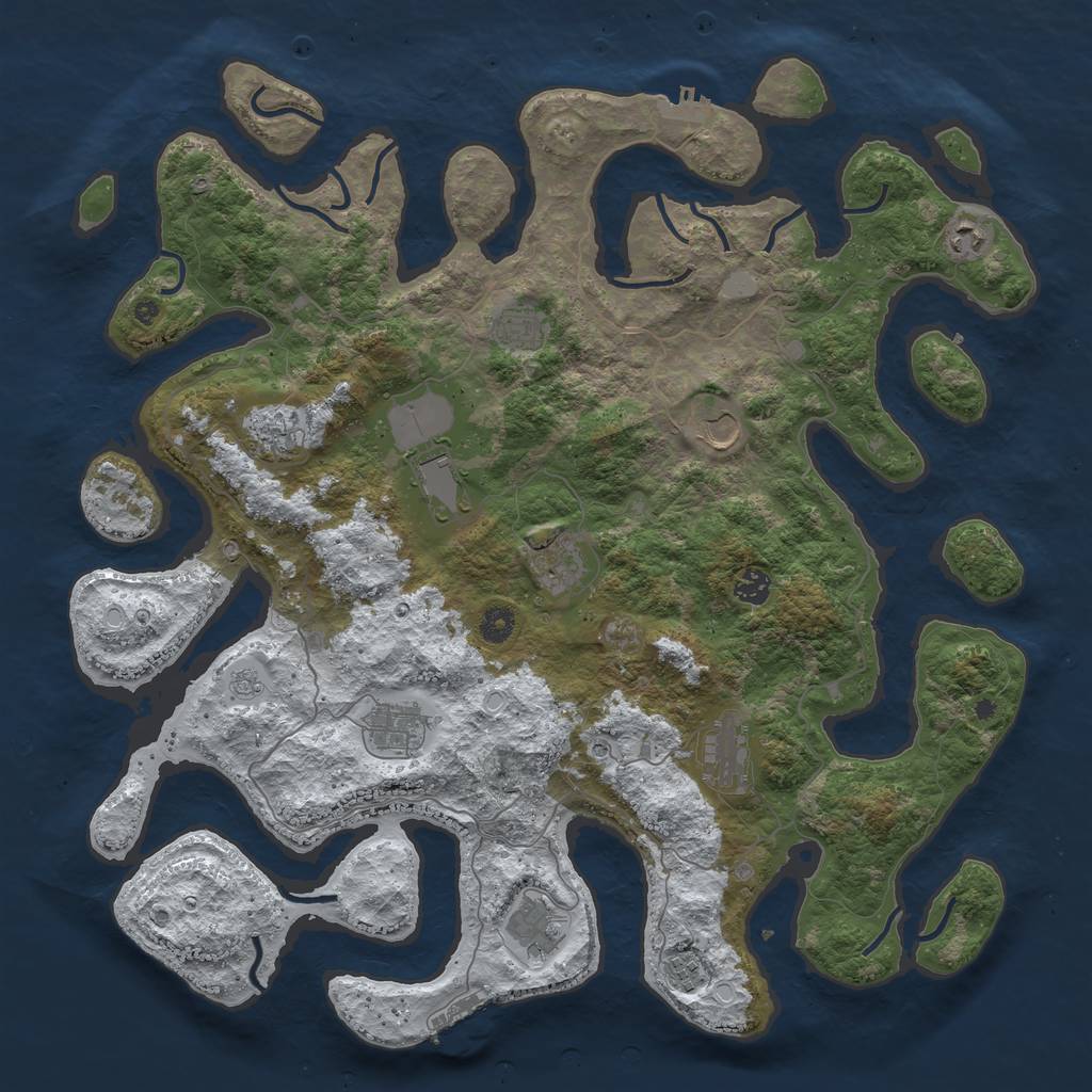 Rust Map: Procedural Map, Size: 4500, Seed: 2010997758, 20 Monuments