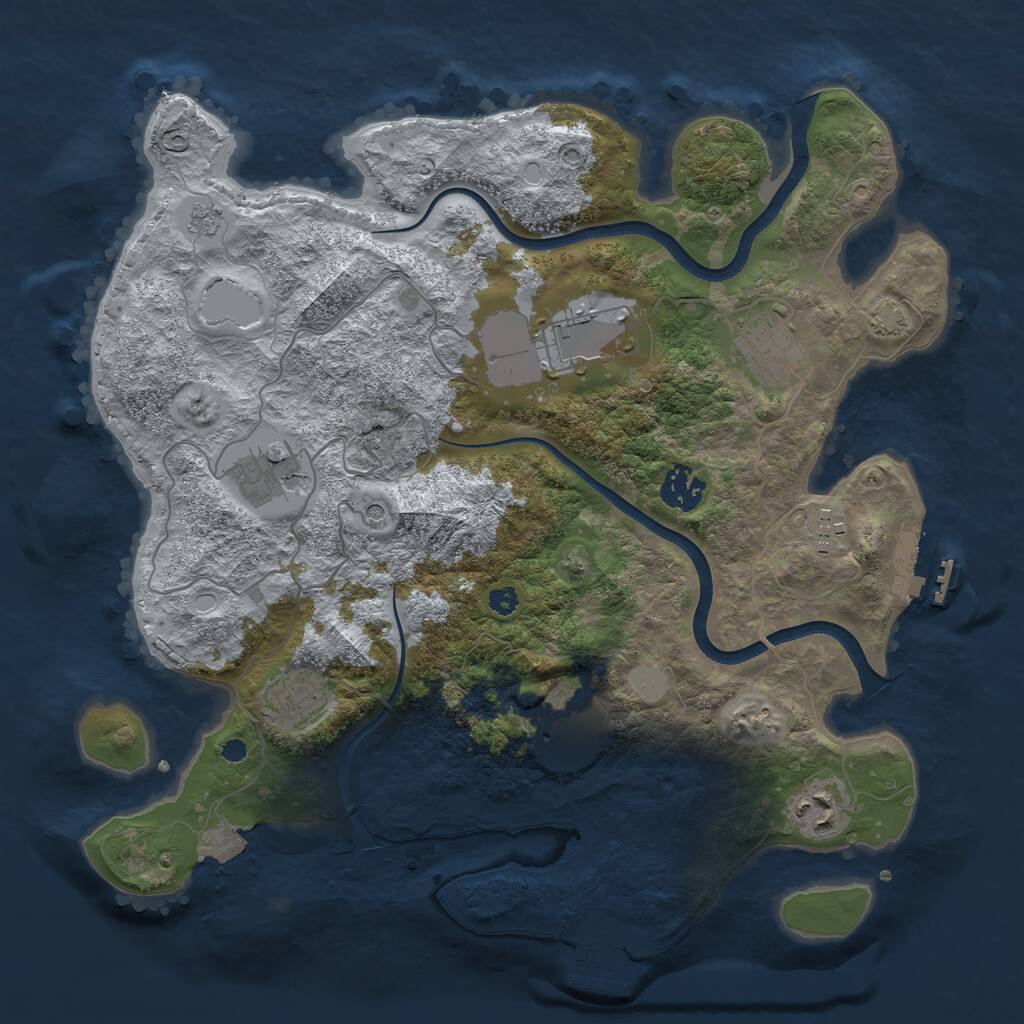 Rust Map: Procedural Map, Size: 3500, Seed: 55424718, 14 Monuments