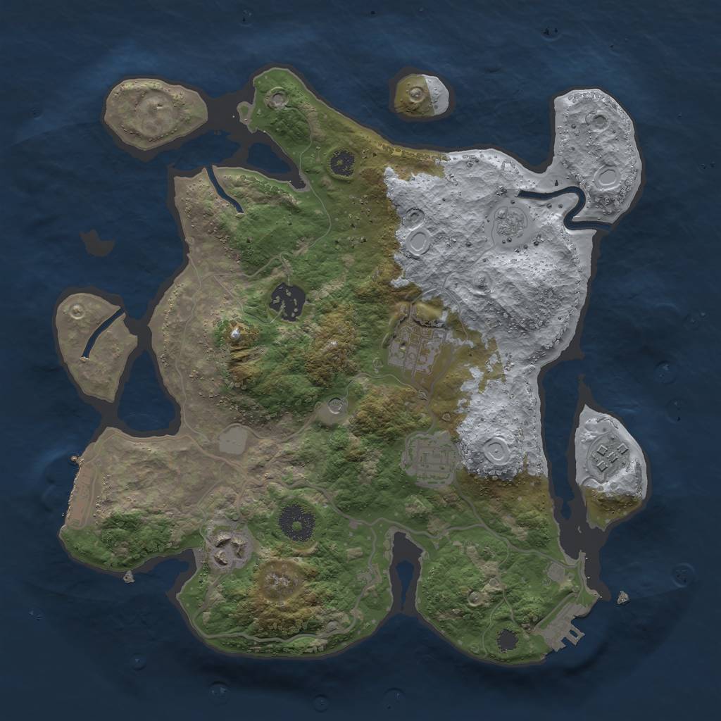Rust Map: Procedural Map, Size: 3000, Seed: 546, 14 Monuments