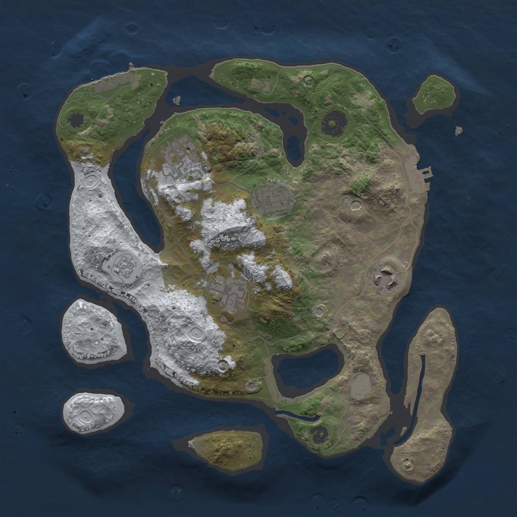 Rust Map: Procedural Map, Size: 3000, Seed: 852223, 13 Monuments