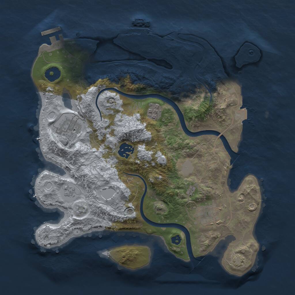 Rust Map: Procedural Map, Size: 3000, Seed: 852223, 9 Monuments