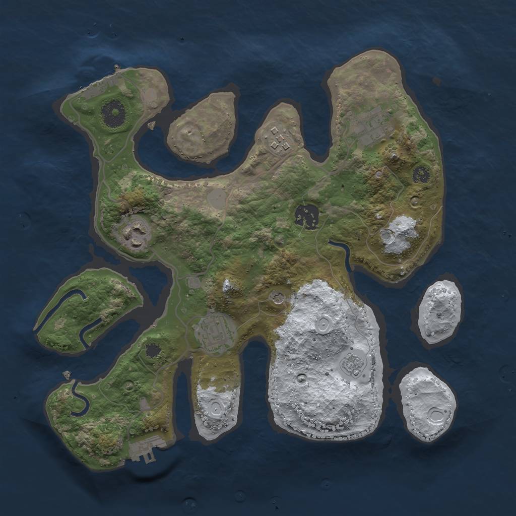 Rust Map: Procedural Map, Size: 3000, Seed: 549928096, 14 Monuments