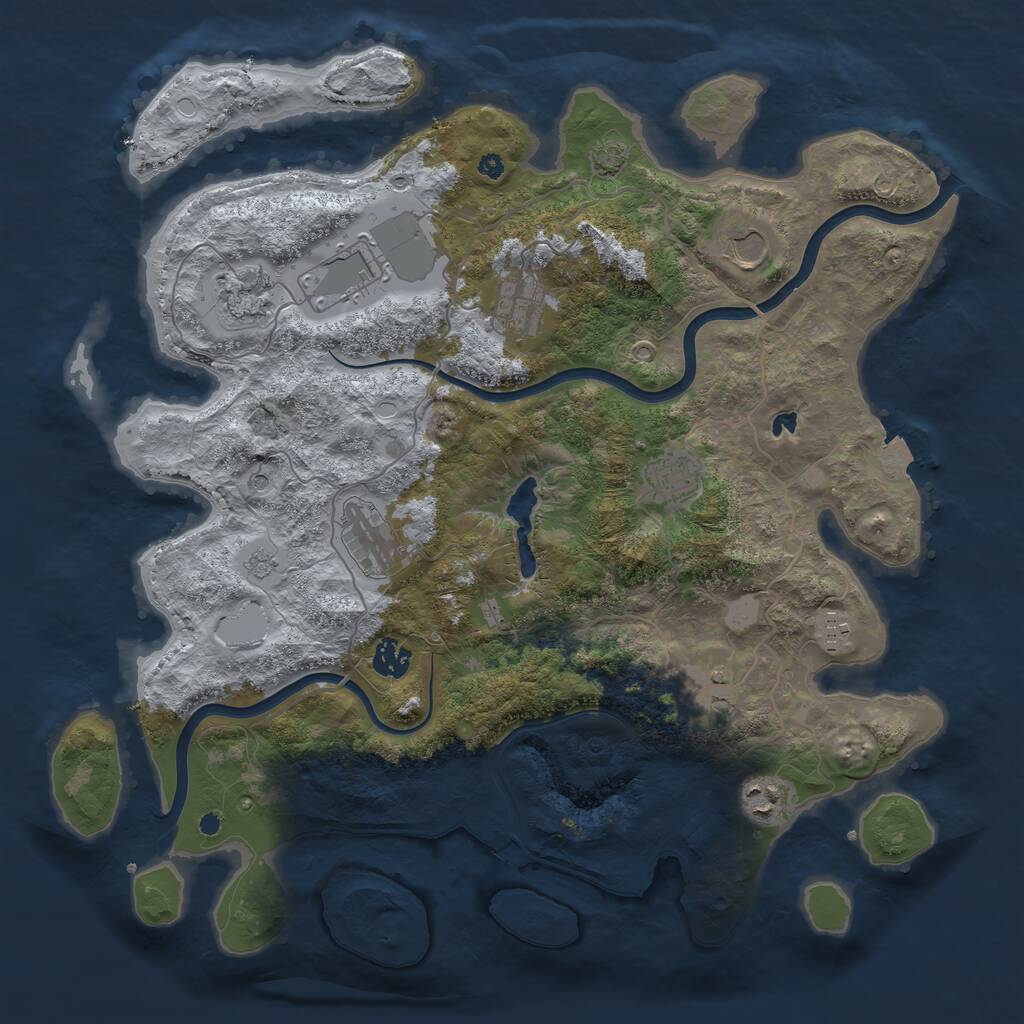 Rust Map: Procedural Map, Size: 4000, Seed: 86784, 14 Monuments