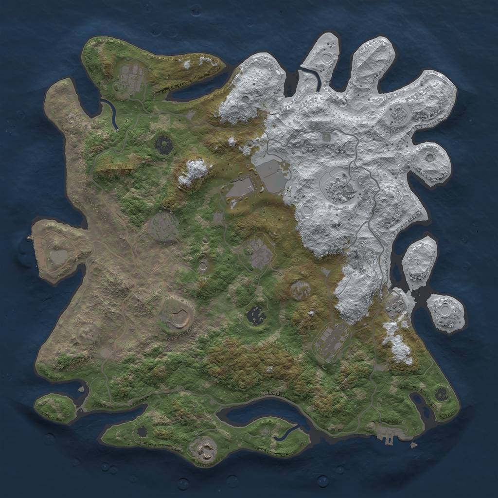 Rust Map: Procedural Map, Size: 4000, Seed: 1605067002, 19 Monuments