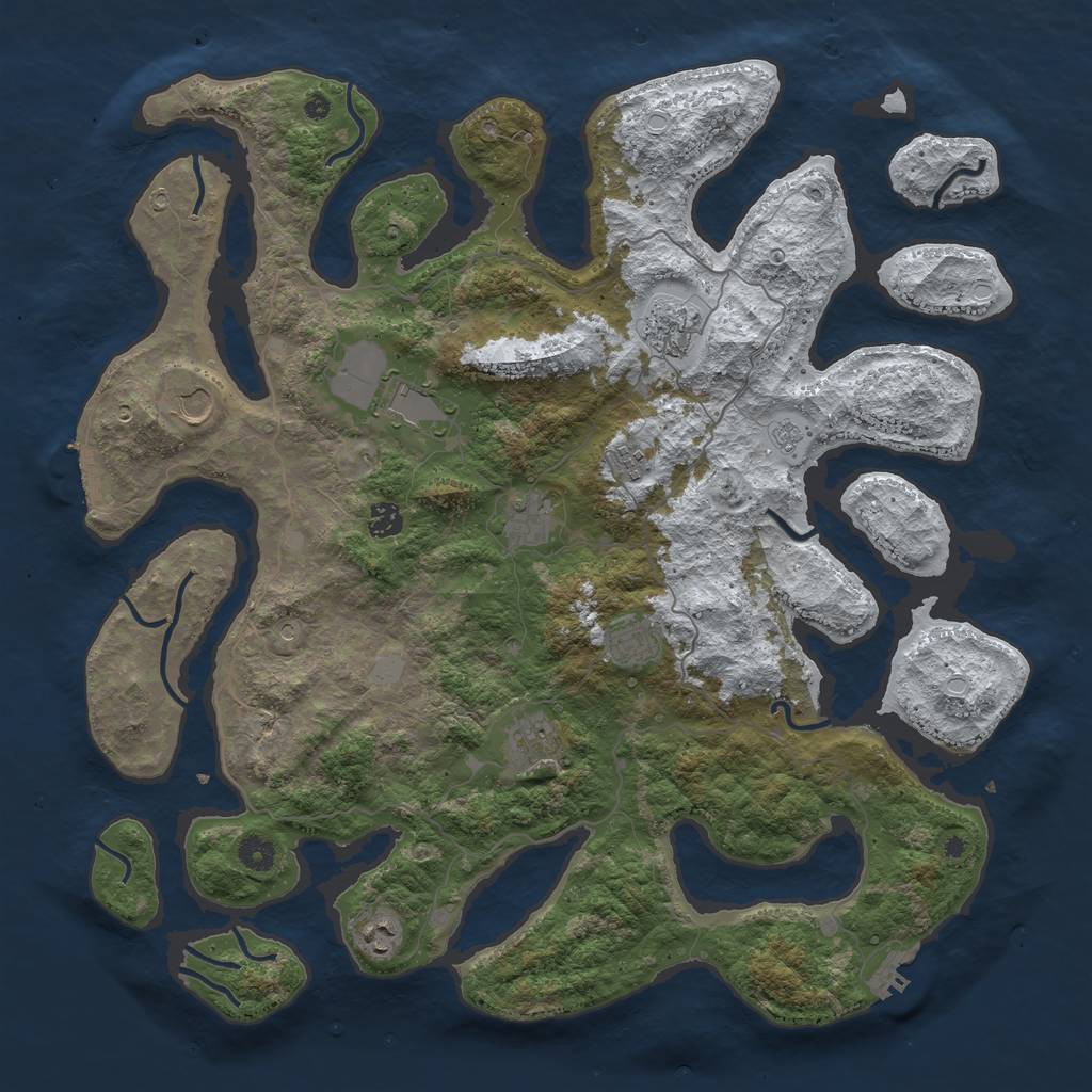 Rust Map: Procedural Map, Size: 4500, Seed: 2060, 18 Monuments