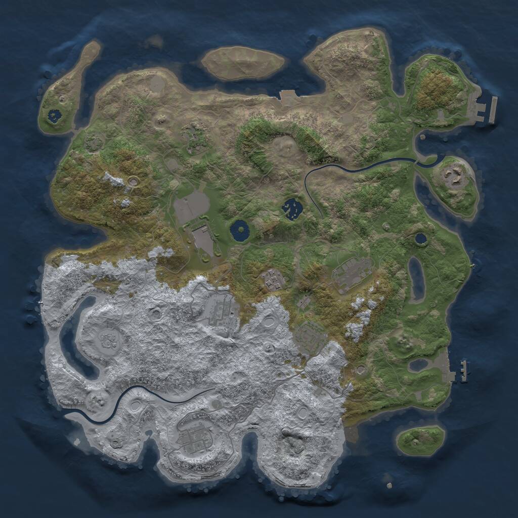 Rust Map: Procedural Map, Size: 3850, Seed: 1641516390, 15 Monuments