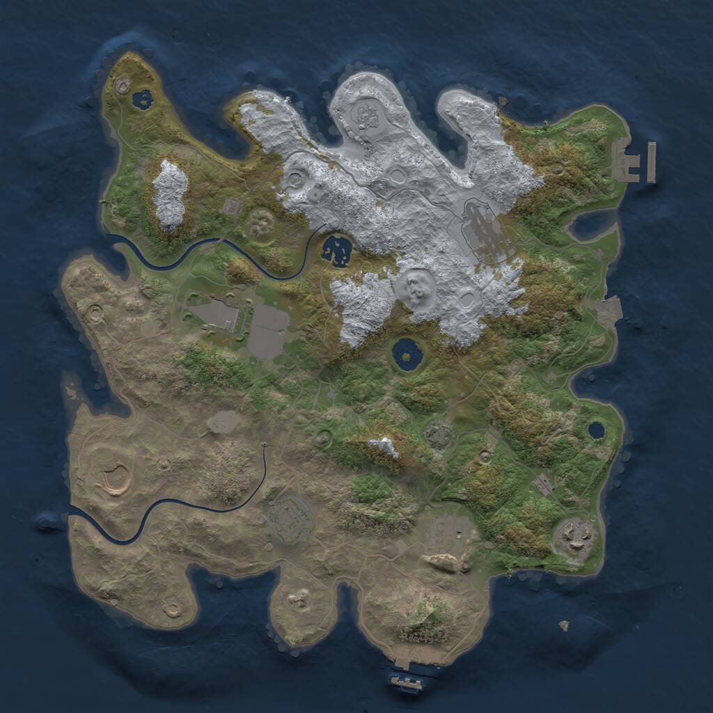 Rust Map: Procedural Map, Size: 3500, Seed: 78044812, 13 Monuments